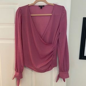 Express faux wrap blouse.